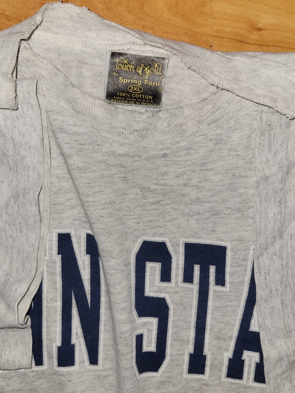 Penn State 2XL Bundle: Nike Black Zip-up Hoodie / Vintage Thrased Gray T-shirt - Picture 6 of 7